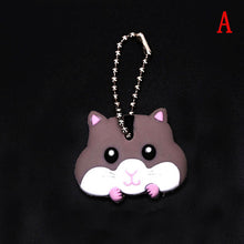 Load image into Gallery viewer, Lovely Animals Shape Key Ring Silicone Cap Head Cover Key Case Shell Keychain Jewelry Gift
