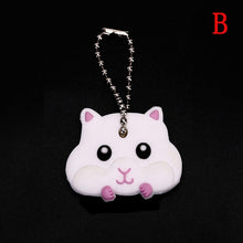 Load image into Gallery viewer, Lovely Animals Shape Key Ring Silicone Cap Head Cover Key Case Shell Keychain Jewelry Gift