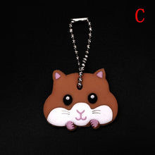 Load image into Gallery viewer, Lovely Animals Shape Key Ring Silicone Cap Head Cover Key Case Shell Keychain Jewelry Gift