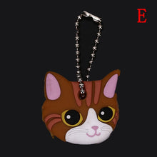 Load image into Gallery viewer, Lovely Animals Shape Key Ring Silicone Cap Head Cover Key Case Shell Keychain Jewelry Gift