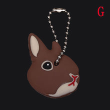 Load image into Gallery viewer, Lovely Animals Shape Key Ring Silicone Cap Head Cover Key Case Shell Keychain Jewelry Gift