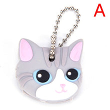 Load image into Gallery viewer, Lovely Animals Shape Key Ring Silicone Cap Head Cover Key Case Shell Keychain Jewelry Gift