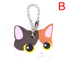 Load image into Gallery viewer, Lovely Animals Shape Key Ring Silicone Cap Head Cover Key Case Shell Keychain Jewelry Gift