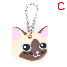 Load image into Gallery viewer, Lovely Animals Shape Key Ring Silicone Cap Head Cover Key Case Shell Keychain Jewelry Gift